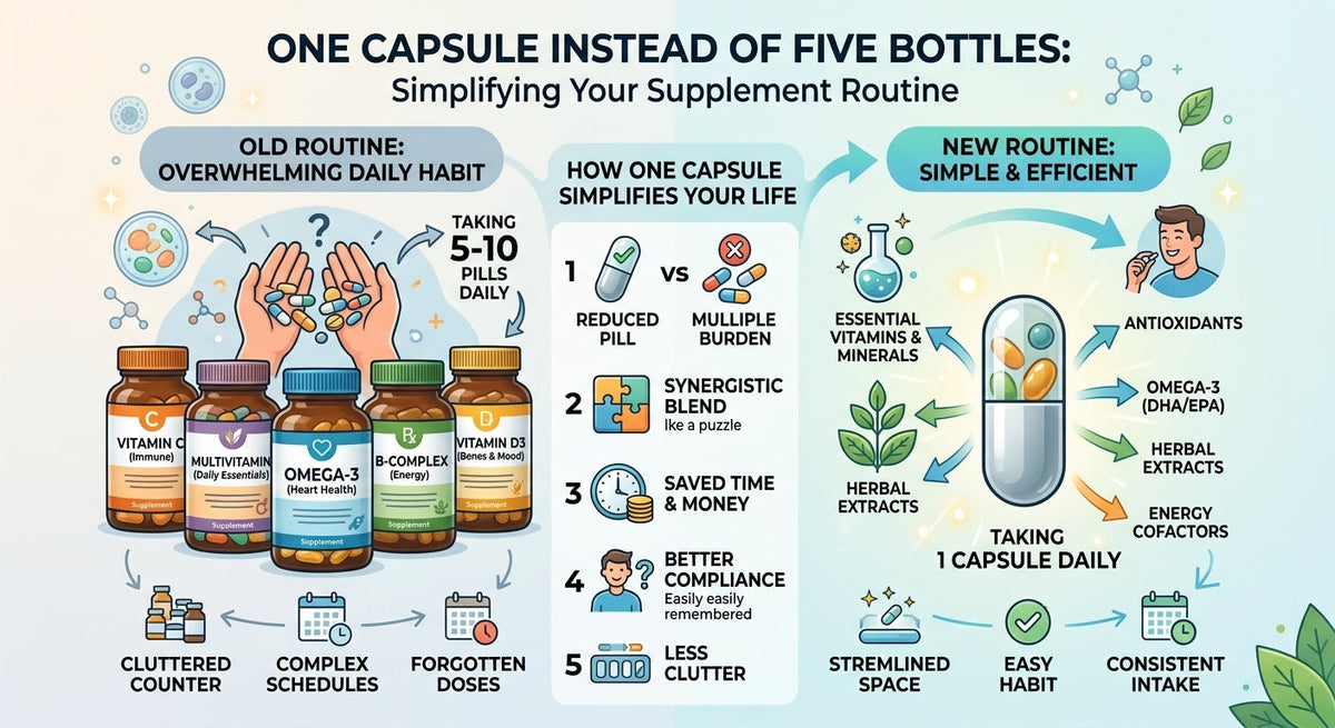 One Capsule Instead of Five Bottles: Simplifying Your Supplement Routine