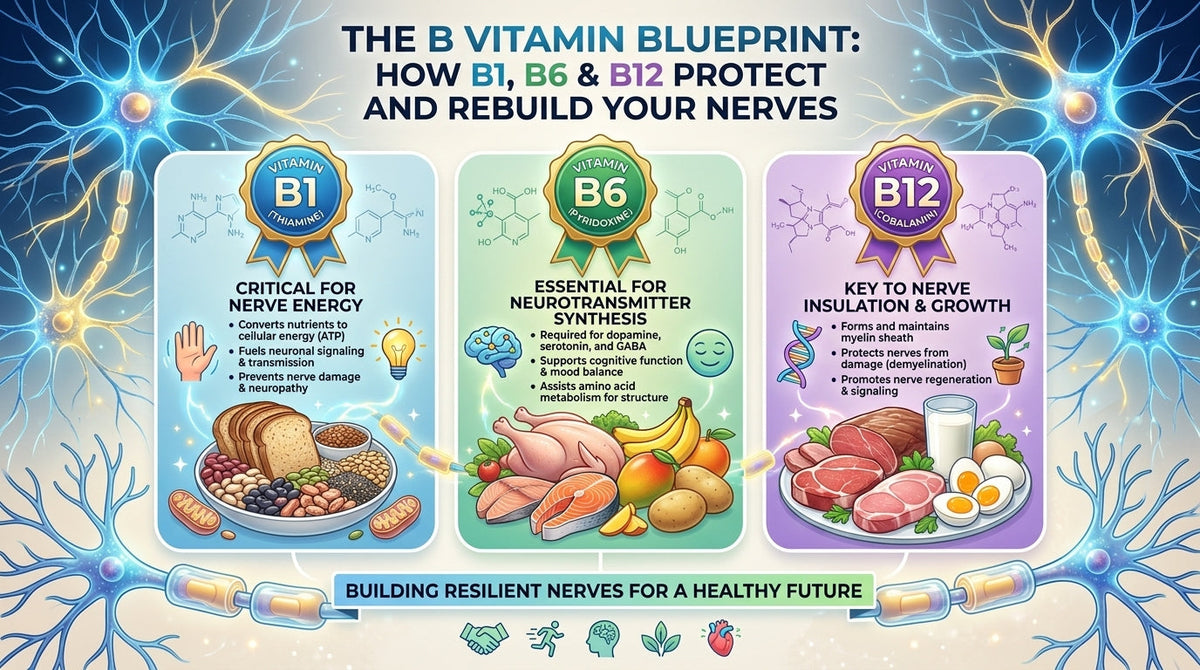 The B Vitamin Blueprint: How B1, B6 & B12 Protect and Rebuild Your Nerves